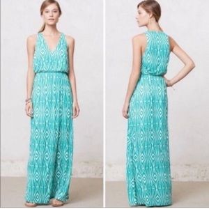 Anthropologie The Addison story green printed maxi